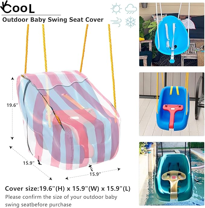 okcool Outdoor Toddler Swing Seat Cover for Little Tikes Baby Swing Seat,Outdoor Baby Swing Cover,A Wide Selection of Cute Colors and Patterns,Pink