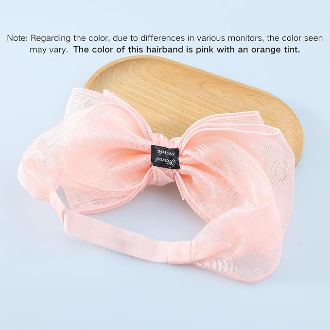 Lace Big Bow Baby Girls Headband Floral Hair Band Toddlers Newborn Infants Christening Baptism Party Hair Accessories for 6-36 Months Elastics Hairband (Style 6)