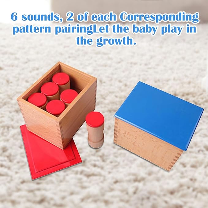 Montessori Sensorial Auditory Material - Sound Cylinders Sound Boxes Kids Educational Toys for Todder
