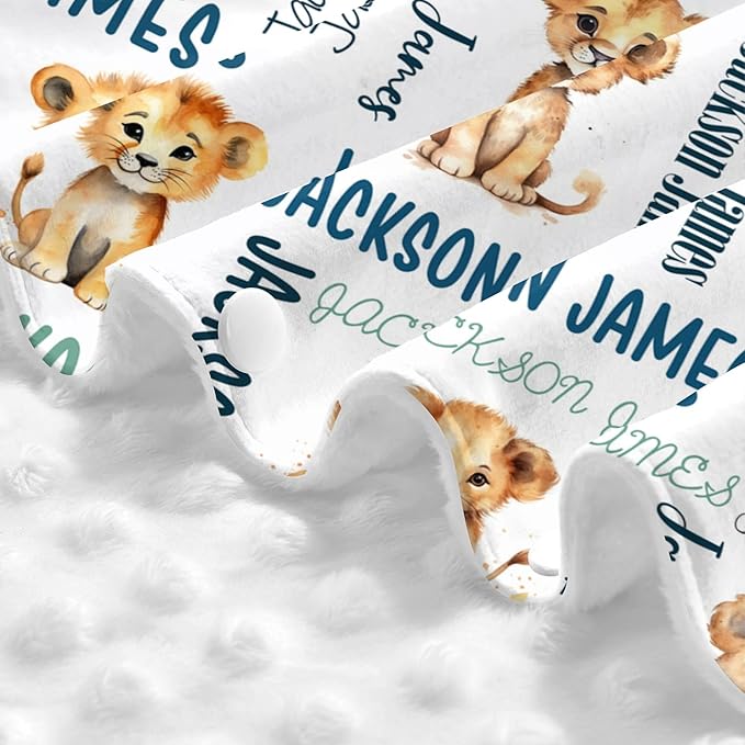 Personalized Baby Car Seat Cover Winter Custom Minky Carseat Cover Boy Girls with Name Lion Carseat Canopy Customized Car Seat Canopy Infant Carrier Covers Nursing Cover Toddler Blanket