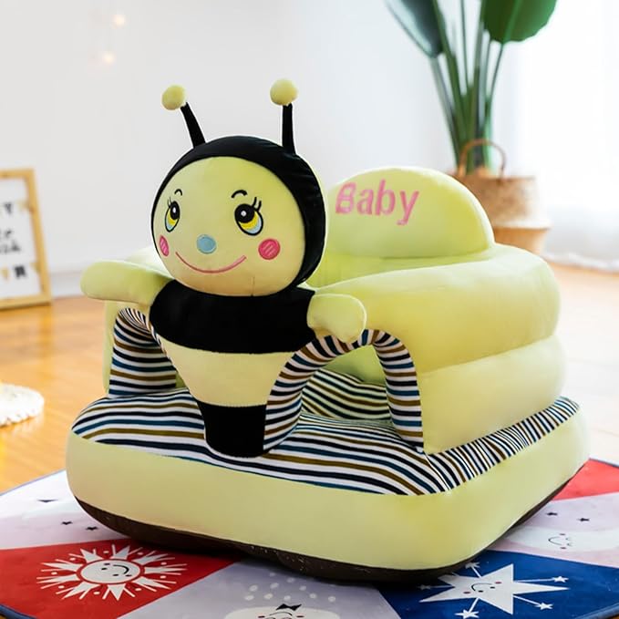 Baby Seat for 3-24 Month, Infant Back Support Floor Chair, Plush Cartoon Animals Baby Sofa, Toddler Floor Seater for Sitting Up, Portable Activity Seat for Babies (Caterpillar)