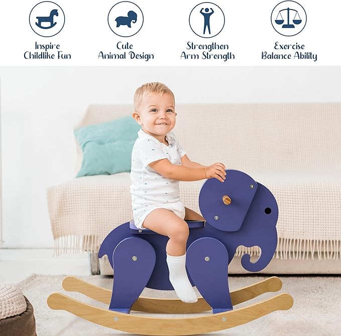 Belleur Rocking Horse for Kids 1-3 Years Old, Premium Wooden Rocking Toy for Toddlers for Indoor & Outdoor Activities, Baby Horse Riding Toy for Birthday & Visit Gifts