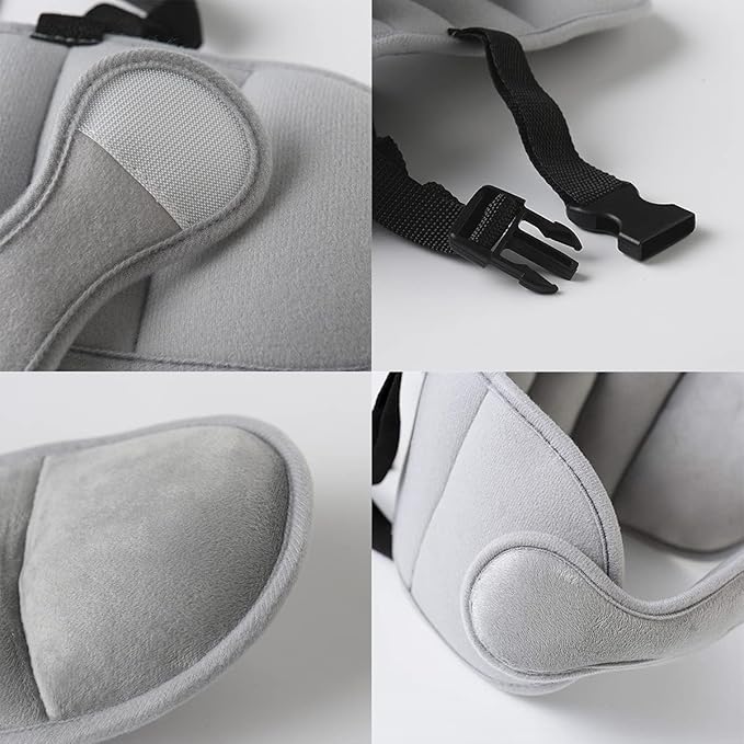 Kids Head Support for Car Seats, U-Shape Children Travel Pillow Cushion Adjustable Comfortable Sleeping Headrest Protective Neck Pillow Travel Accessories Offers Protection Safety for Kids (Grey)