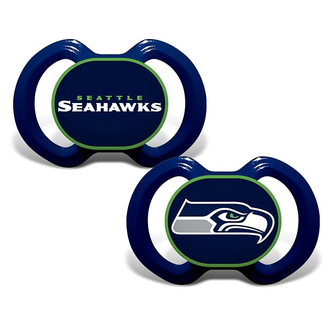 Baby Fanatic Pacifier Set, Seattle Seahawks, One Size, 2 Count