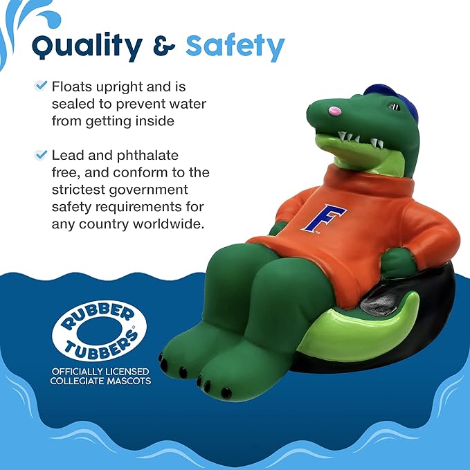 Florida Gators (Albert) Collegiate Bathtub Toys - Officially Licensed NCAA Team Mascots, Authentic Sports Memorabilia, Novelty Rubber Ducks (University of Florida)