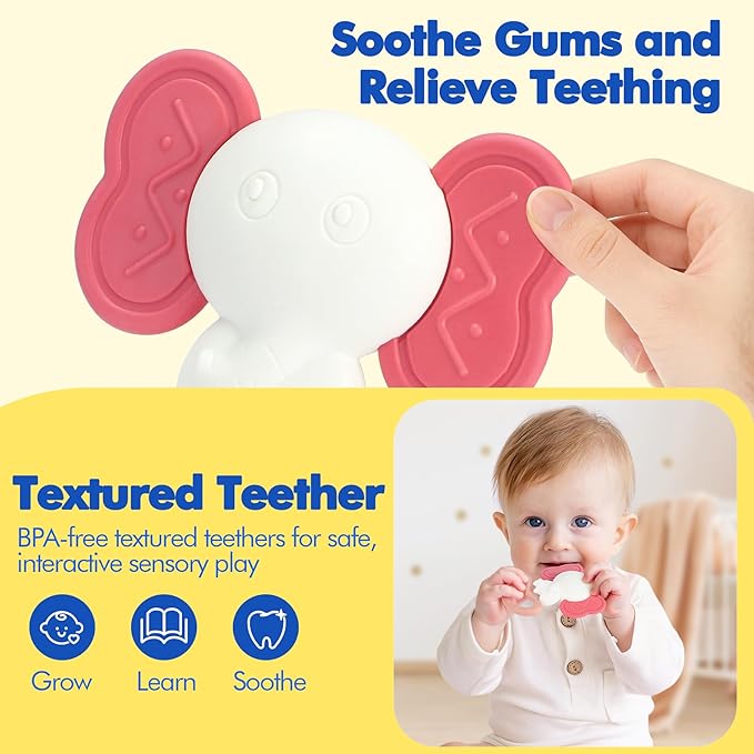 URMYWO 10 Pcs High Contrast Black and White Baby Toys for Newborn, Tummy Time Mirror, Rattle, Teether, Visual Stimulation Learning Cards, Sensory Toys for 0-6 Months, Baby Boy Girl Gift Easter Stuffer