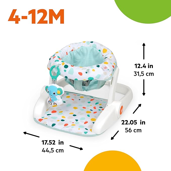 Bright Starts Terazzo Neutral 2 Position Baby Floor Seat Foldable Unisex Multi-Coloured