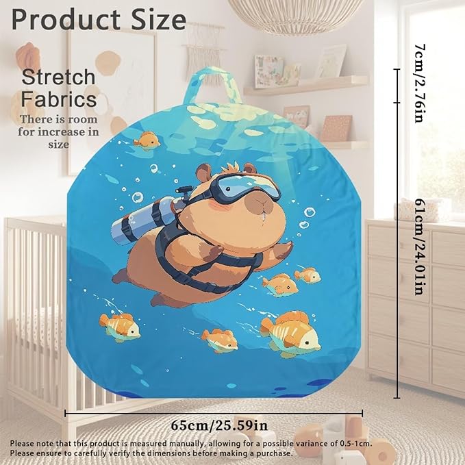 Capybara and Fish Newborn Lounger Cover Removable Cover Ultra Soft Comfortable Lounger Slipcover Protector Cover for Infant Lounger Pillow Breathable and Reusable