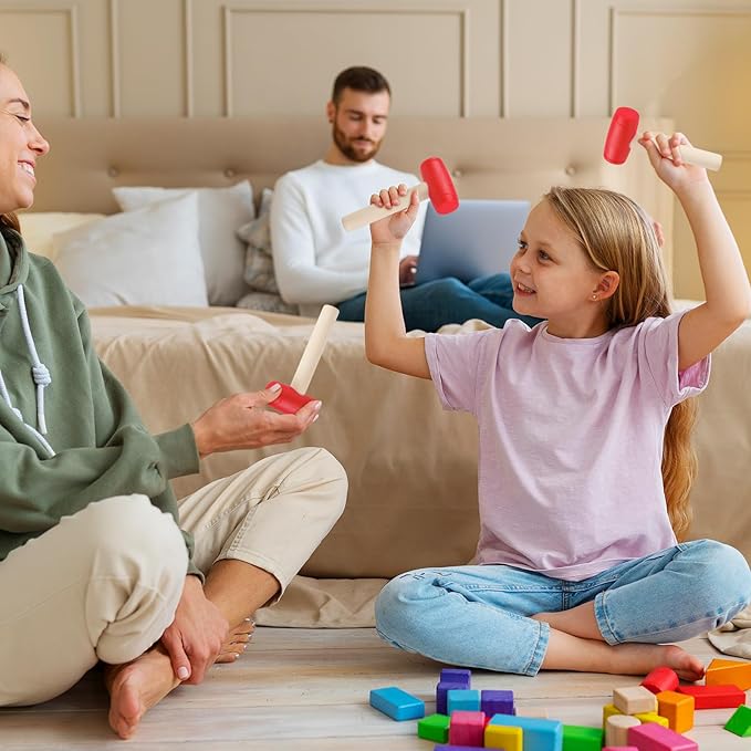 3pcs Toy Hammer Simulation Wooden Hammers Plastic Toddler Hammer SmallPortable Kids Maintenance Tools Toys Pretend Fake Mallet Hammers for Boys Girls