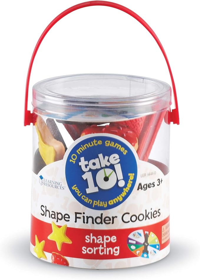 Learning Resources Take 10 Shape Finder Cookies, Early Vocabulary Skills, Gross and Fine Motor Skills, Ages 3 and Up