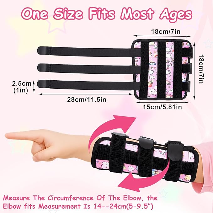 2 PCS Thumb Sucking Deterrent, Pink Clouds Thumb Guard for Kids Toddlers Nail Biting Treatment, Anti Nose Picking, Scratching Face, Elbow Immobilizer for Boys Girls, Finger Sucking Prevention