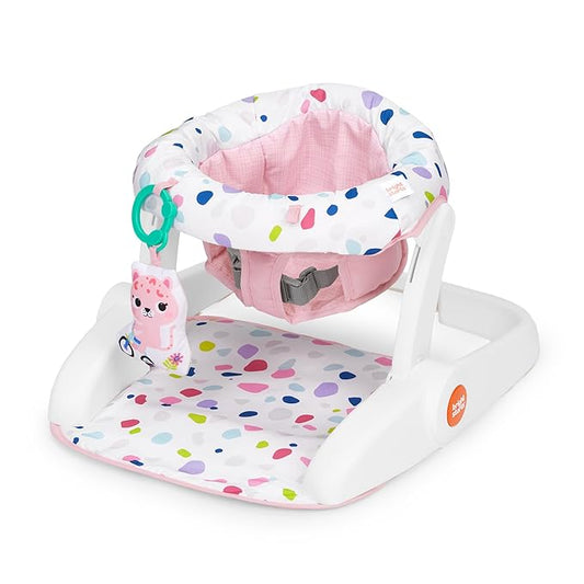 Bright Starts Learn-to-Sit 2-Position Baby Floor Seat with Toys, Pink, 4-12 Months