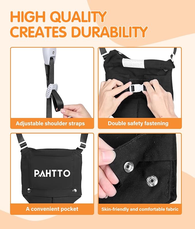 PAHTTO Baby Door Jumper with Soft Rug, Durable Toddler Bouncer with Adjustable Height-Funny Baby Walking Harness, Protable Baby Doorway Jumper for Indoor/Outdoor