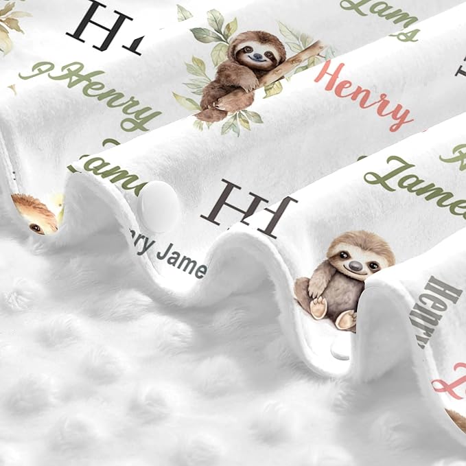 Personalized Winter Baby Car Seat Cover with Name Sloth Winter Car Seat Cover for Baby Seat or Stroller Custom Infant Car Seat Covers Minky Blankets Nursing Cover Breastfeeding Scarf