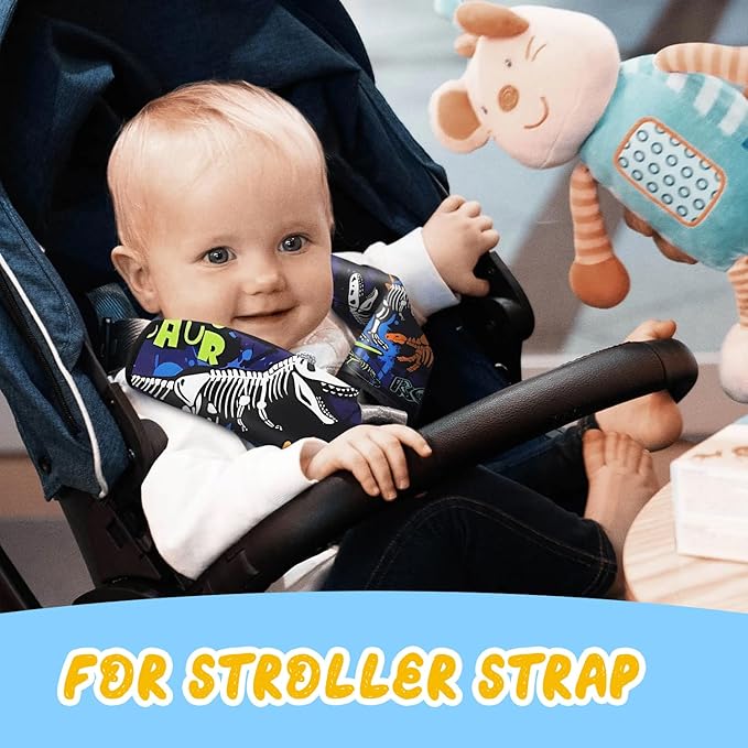 Akkya 2 Pack Seat Belt Cover Pad, Dinosaur Seatbelt Cushion Car Seat Strap Pads for Kids Carseat Stroller Shoulder Strap Protector Accessories
