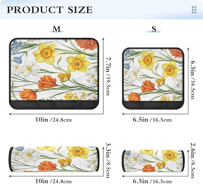 Car Seat Belt Pads Covers 2 Piecing Soft Unique Seat Belt Shoulder Strap Covers Pad for Adults Child Kids S Fall Flowers Daffodil Carnation Freesia White
