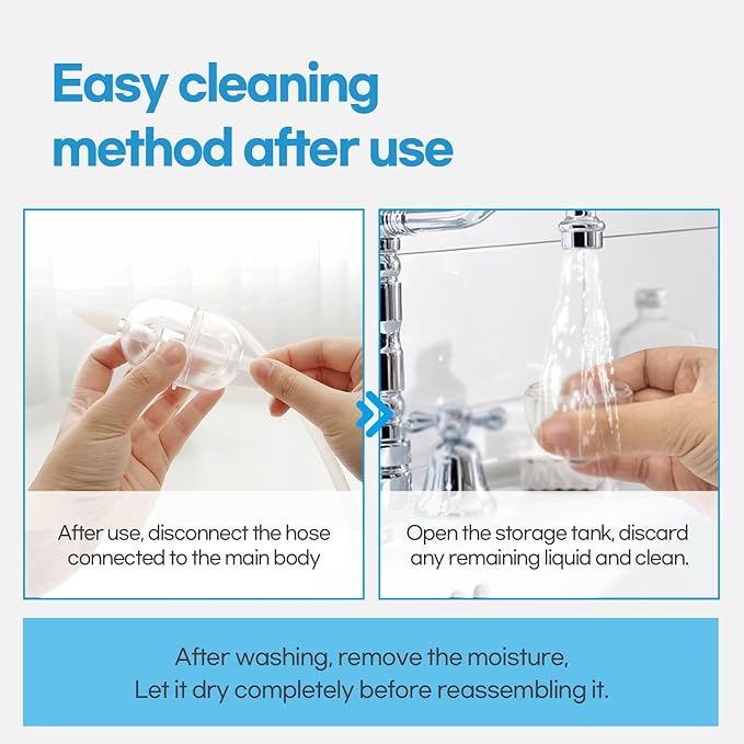 Hubibaby Nasal Aspirator Safe and Hygienic Nose Cleaner Mucus Remover, Cleanable & Reusable Nasal Congestion Relief, Safe & Easy Nasal Congestion Relief for Newborns & Toddlers, BPA & Phthalate-Free