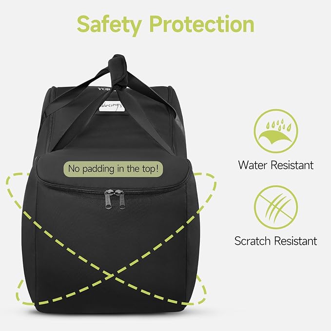 YOREPEK Infant Car Seat Travel Bag Compatible with Nuna Pipa Car Seat and Base, Fits for Doona Car Seat without Base, Padded Carseat Cover for Airplane Travel, Car Seat Bags for Air Travel, All Black