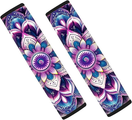 Hippie Lotus Seat Belt Cover Seatbelt Shoulder Pad Soft Comfort Seat Belt Shoulder Strap Cover Seat Belt Cushion for Kids Soft Auto Seat Belt Cover Seatbelt Shoulder Pad Cushions