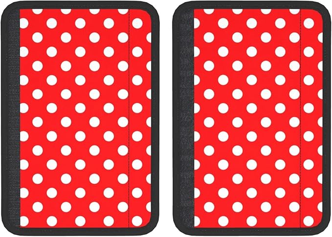Red White Polka Dot Seat Belt Cover Fits Cars Trucks SUV Sedans Air Permeability Car Seatbelt Strap Cover, Auto Interior Accessories Protector