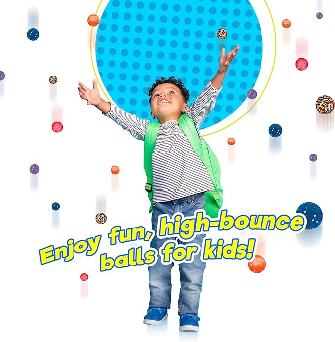 2CHILL Hi Bounce Small Bouncy Balls for Kids, Assorted Styles (2 Packs, 18 Balls Total) – 1-1.75 Inch Colorful Rubber Bouncy Balls for Bulk Party Favors & Goodie Bag Stuffers. 959-2s