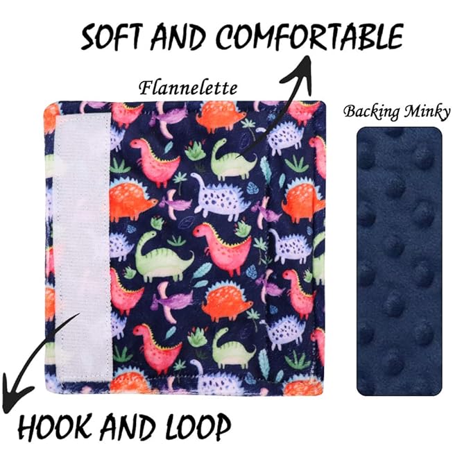 Dinosaur Car Seat Belt Covers for Baby, Toddlers Stroller Seat Strap Covers, Car Seat Straps Shoulder Pads for Girls Boys, Minky Seat Belt Protectors for Car Seats, for Kids Newborn Infants
