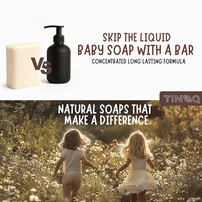 Fragrance Free Baby Bar Soap for Sensitive Skin | Unscented Natural soap bar for toddlers kids adults with gentle skin | Organic ING | Made in USA | 5 Bars (3.5 oz Each)