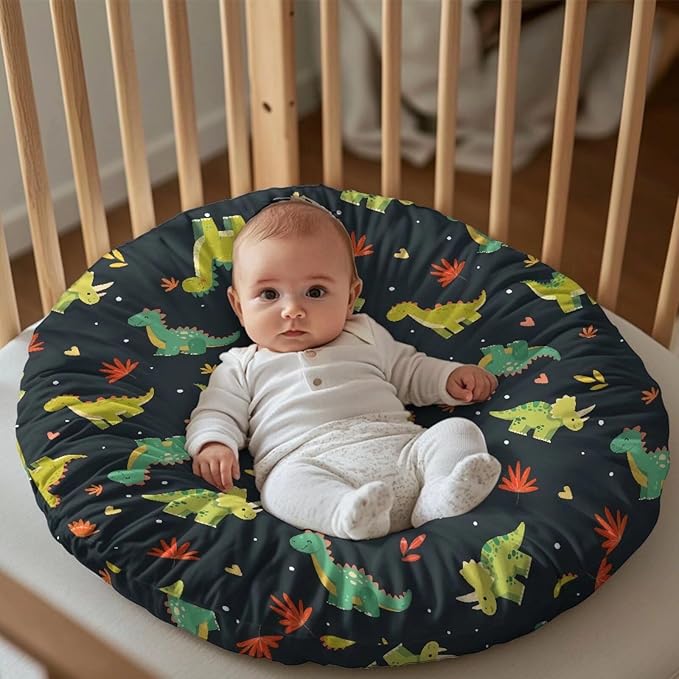 Newborn Lounger Cover, Green Dinosaur Soft Newborn Lounger Cover Removable Infant Lounger Cover Comfortable Lounger Slipcover Waterproof Infant Lounger Pillow for Boys Girls