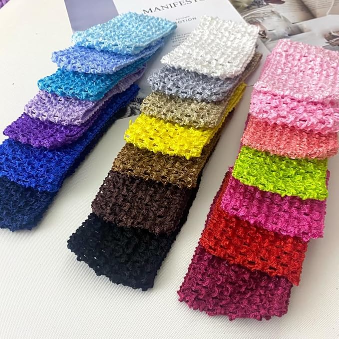 YYCRAFT Elastic Crochet Headbands for Newborn Infant Toddler Baby Girls Skinny Hair Bands Accessories