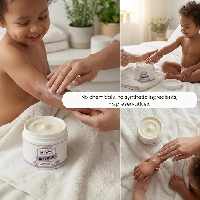 Dr. Doug's Baby Balm (Large Jar, 8 oz) - Gentle Organic Moisturizing Skin Care for Baby's Sensitive Skin with Natural Zinc Oxide for Sun Protection