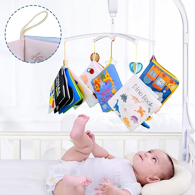 Richgv Baby Sensory Bundle: Dino Cloth Book & Interactive Phone Toy for 0-12 Months