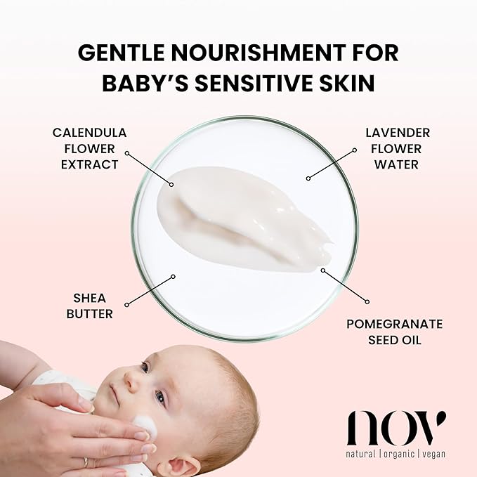 NOV Baby Nourishing Hydra Lotion - Baby Lotion for Newborn to Calm Itchiness and Redness - Newborn Essentials Shea Butter for Sensitive Skin - 8.45 oz