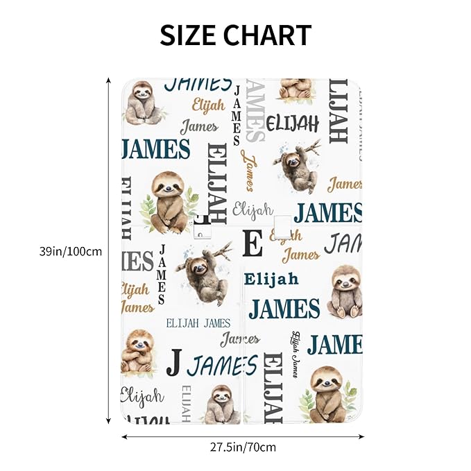 Personalized Winter Baby Car Seat Cover with Name Sloth Winter Car Seat Cover for Baby Seat or Stroller Custom Infant Car Seat Covers Minky Blankets Nursing Cover Breastfeeding Scarf