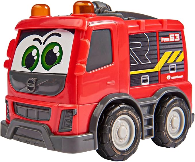 Dickie Toys ABC Streety 204112007 Push Car for Babies and Toddlers from 1 Year Old, Bulldozer, Fire Brigade or Rubbish Collection, 15 cm Toy Car, Orange