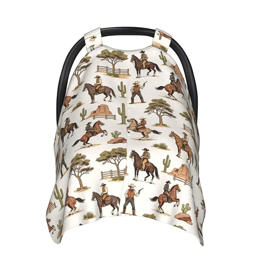 Western Baby Car Seat Canopy Cover Multi Use Nursing Cover for Mom Nursing Covers Newborn Western Shower Gift