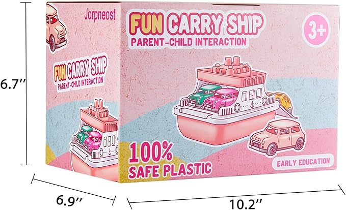 Floating Ferry Boat Bath Toy with 4 Mini Cars for Toddlers | Mold-Free Water Playset for Bathtub, Beach & Pool | Fun Birthday for Kids