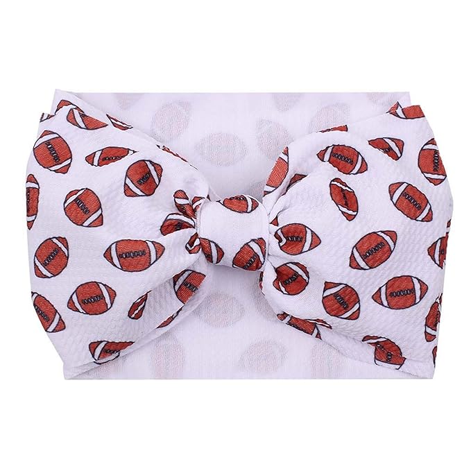 Football Bows for Baby Girls Headband, Newborn Bows Headbands Baby Hair Bows Hairbands Hair Accessories.(FD104-Football)