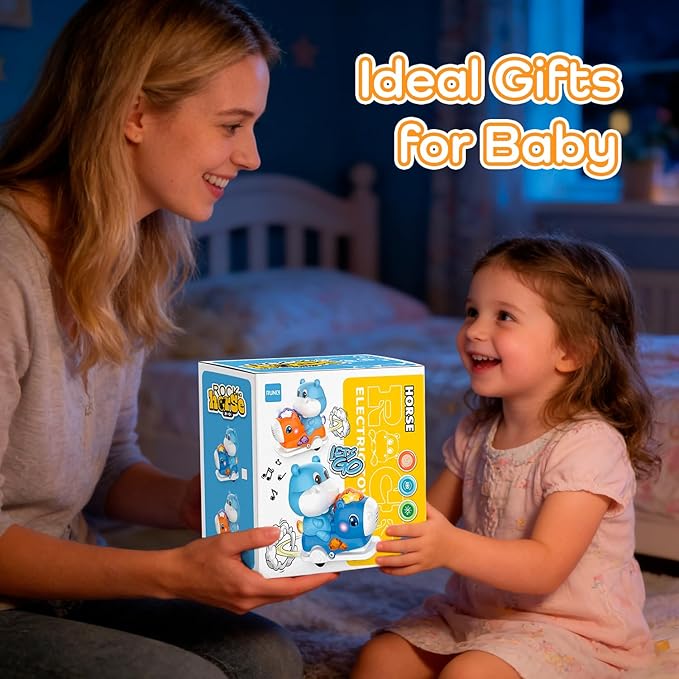 Baby Crawling Walking Toys for Toddlers with Adorable Shape, Musical Car Crawling Developmental Toys with Sounds and Lights, Ideal Gifts for Babies