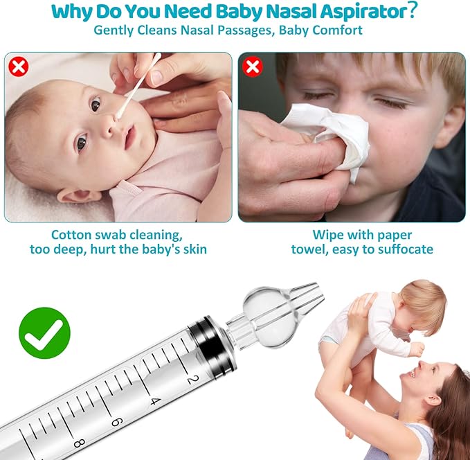 Baby Nasal Aspirator - Professional Rinse System Baby Nasal Irrigator Portable Infant Nose Cleaner Quick Rinse Device BPA Free Nose Sucker for Baby Newborn Infants Kids Children