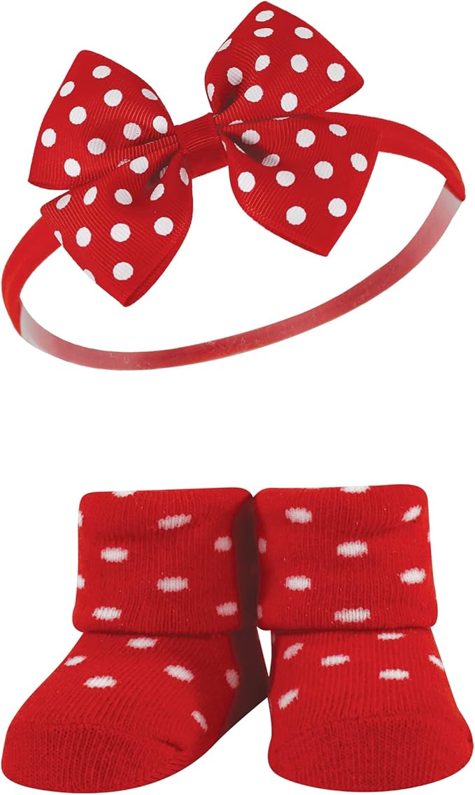 Hudson Baby Girl's Headband and Socks Giftset