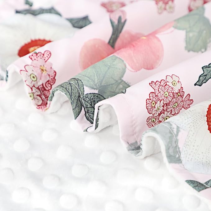 TANOFAR Baby Carseat Canopy, Peekaboo Opening Car Seat Canopy for Babies, Soft and Breathable Infant Carrier Canopy, Multi-use Baby Carrier, Stroller, Nursing Cover, Minky Blanket, Retro Flower
