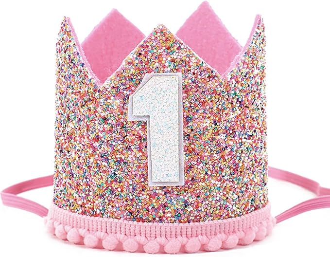 Boy Girl Birthday Crown, Prince Princess Birthday Hat Headband Tiara Crown Cake Photo Prop Party Decorations