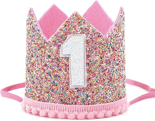 Boy Girl Birthday Crown, Prince Princess Birthday Hat Headband Tiara Crown Cake Photo Prop Party Decorations
