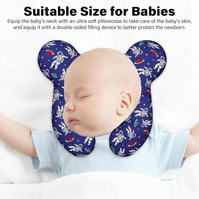 Baby Neck Pillow - Upgraded Baby Support Travel Head Pillow, Portable Headrest for Toddlers & Children for Car Rides, Planes, Road Trips (A12)