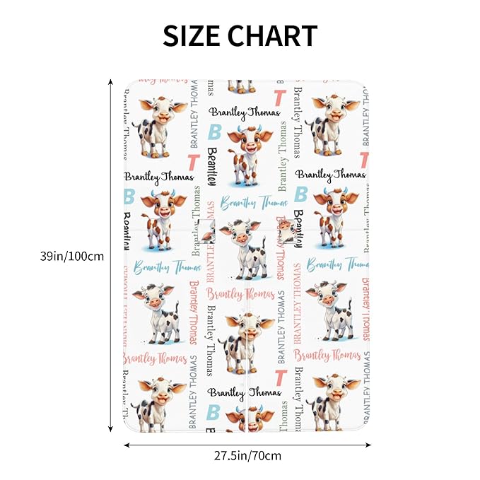 Custom Baby Car Seat Canopy Personalized Car Seat Covers with Name for Baby Boys Girls Customized Cow Nursing Breastfeeding Cover Infant Carseat Canopies Newborn Minky Baby Blanket