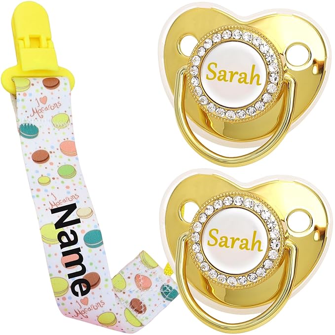 Personalized Handmade Pacifier Set with Name, Custom Handmade Breathable Pacifiers (Burger)