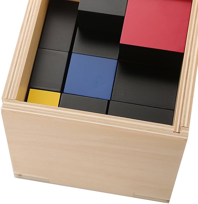 Montessori Math Materials for Preschool Early Learning Tool Toys (Trinomial Cube)