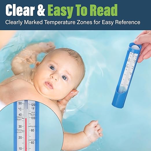 Swimming Pool Thermometer 230 mm - Scoop Sampling Water Temperature Thermometer for Bath Swimming Pool Ice Bath - Easy to use Water Thermometer