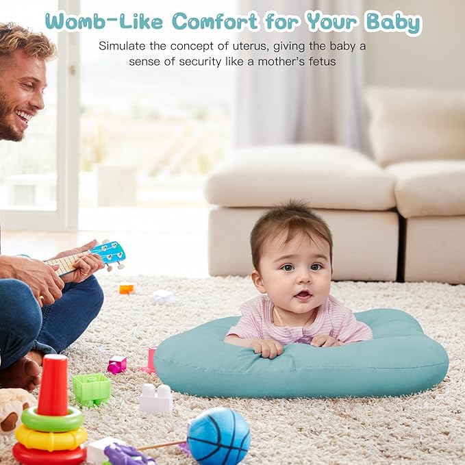Baby Lounger for Newborn, Bionic Design Baby Lounger, Soft Organic Cotton Breathable Lounger for Infants 0-18 Months (Dark Green)