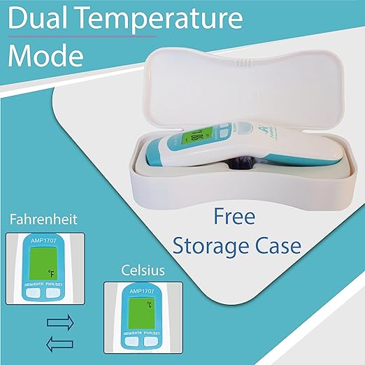 Amplim Deluxe No Touch Forehead Thermometer for Babies and Adults | Bundle Pack